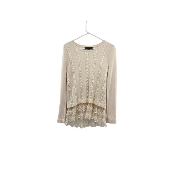 Anthropology Sunday in Brooklyn braided front ruffle lower part of pullover swea - Picture 4 of 16